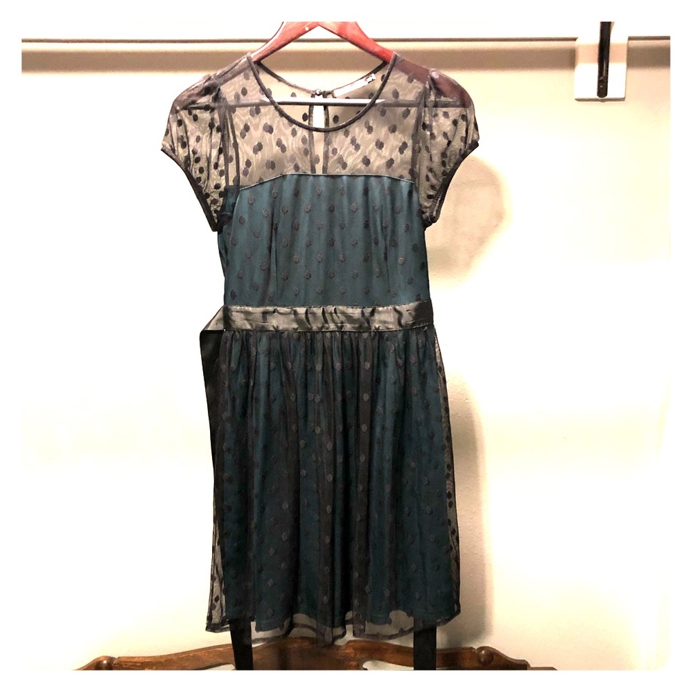Doe & Ray //  illusion neckline holiday dress NWOT